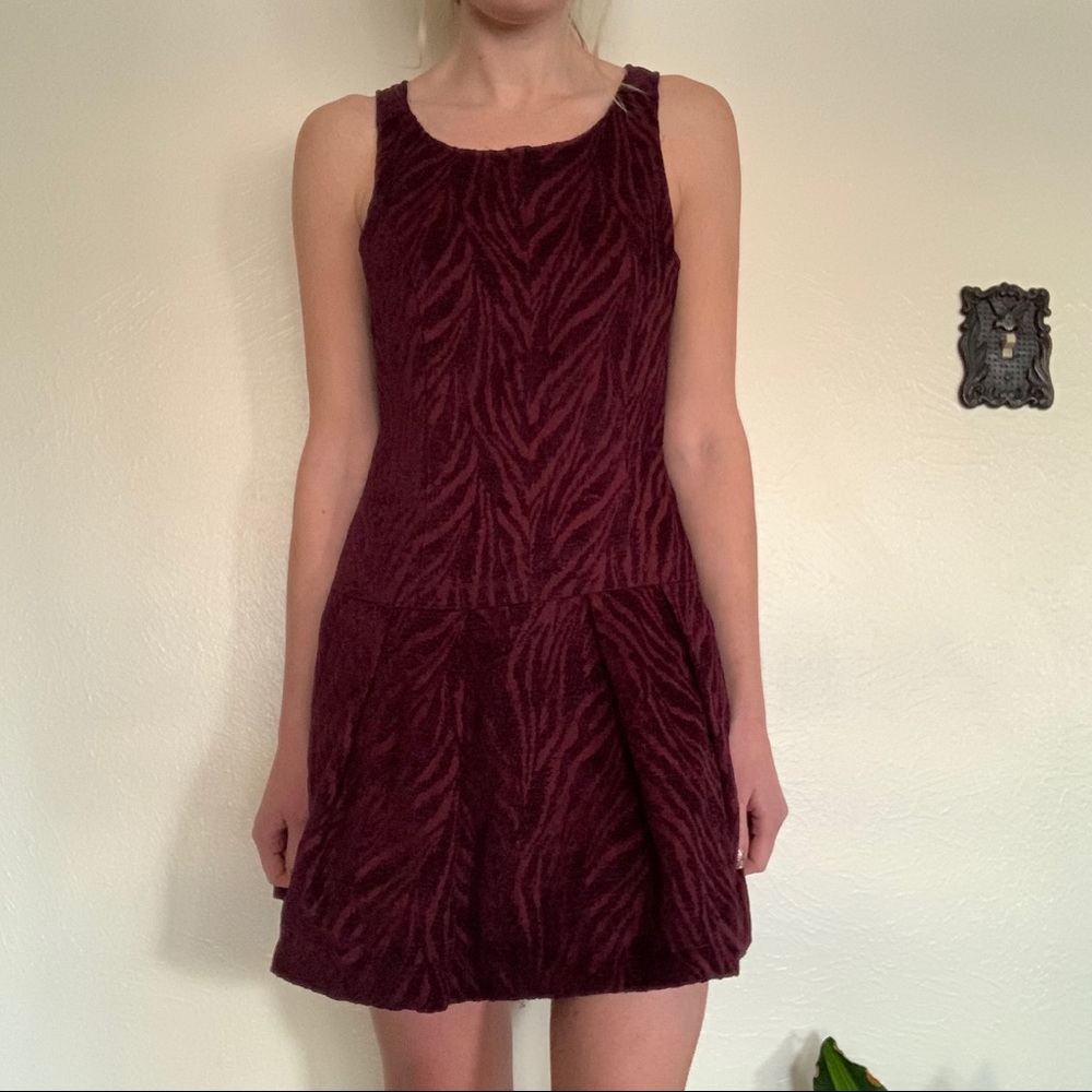 Free People Chenille Zebra DropWaist Dress
